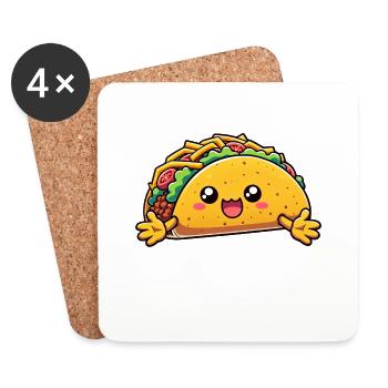 Taco 'Bout a Hug Entzückender Taco - Untersetzer (4er-Set) - Weiß - Vorne