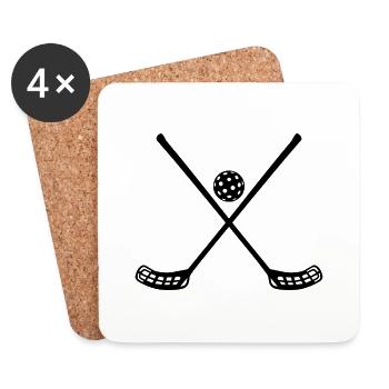 Floorball Ballsport Innebandy Unihockey - Coasters (set of 4) - white - Front