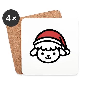 Christmas Cute Sheep - Coasters (set of 4) - white - Front