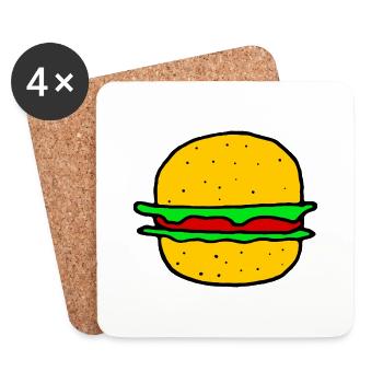 Super hamburger - Dessous de verre (lot de 4) - blanc - Devant