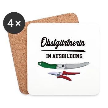 Obstgärtnerin in Ausbildung Obstgärtnerausbildung - Untersetzer (4er-Set) - Weiß - Vorne