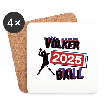 Völkerball Spielerin Team Turnier Mannschaft 2025 - Untersetzer (4er-Set) - Weiß - Vorne