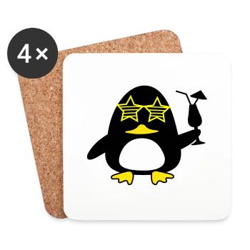 Canard de plage - Dessous de verre (lot de 4) - blanc - Devant