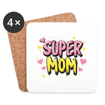 GESCHENK FÜR MAMA - Untersetzer (4er-Set) - Weiß - Vorne