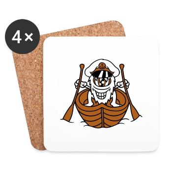 Coquin Méchant Monstre Pagaies Capitaine Drôle Mignon - Dessous de verre (lot de 4) - blanc - Devant