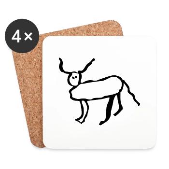 Coucou petite perruche - Dessous de verre (lot de 4) - blanc - Devant