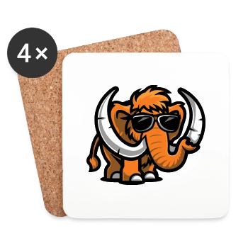 Mammut Comic Cool - Untersetzer (4er-Set) - Weiß - Vorne