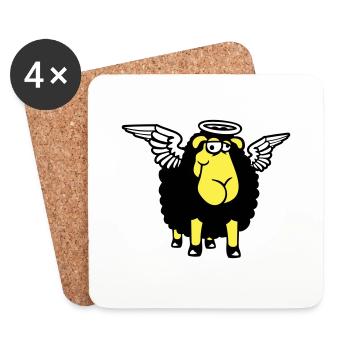 Ange Mouton Ailes Ciel Halo Saint - Dessous de verre (lot de 4) - blanc - Devant