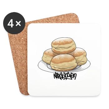 Doughnuts // Illustration - Coasters (set of 4) - white - Front
