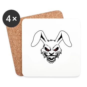 Killer Bunny | Halloween, funny pictures - Coasters (set of 4) - white - Front