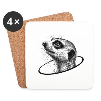 Meerkat - Coasters (set of 4) - white - Front