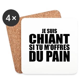 Man Who Adores: Bread. Funny Design Humor - Coasters (set of 4) - white - Front