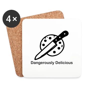 Cookie and Knife - Dangerously Delicious Design - Coasters (set of 4) - white - Front