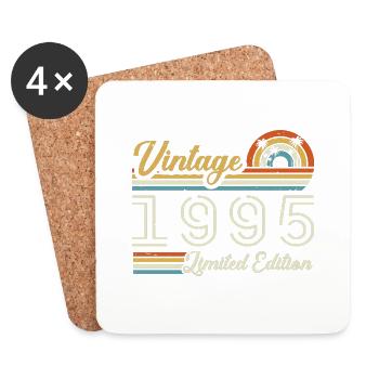 30-jähriges Jubiläum | Jahrgang 1995 Geschenk 1995 - Untersetzer (4er-Set) - Weiß - Vorne