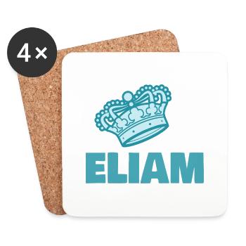 First name Eliam - Coasters (set of 4) - white - Front