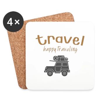 Travel - Untersetzer (4er-Set) - Weiß - Vorne