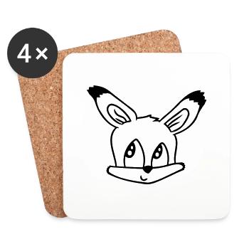 Fox Red Fox Wild Animal Clever Forest Inhabitants - Coasters (set of 4) - white - Front