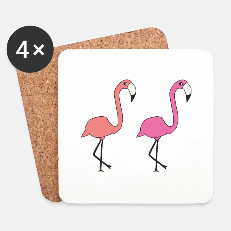 flamingo freunde - Untersetzer (4er-Set) - Weiß