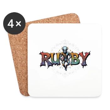 ET Rugby - Untersetzer (4er-Set) - Weiß - Vorne