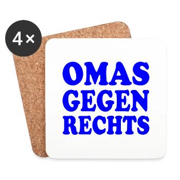 Omas gegen rechts - Untersetzer (4er-Set) - Weiß - Vorne
