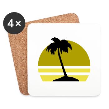 palmen insel - Untersetzer (4er-Set) - Weiß - Vorne