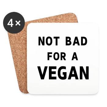 Not bad for a vegan - Coasters (set of 4) - white - Front