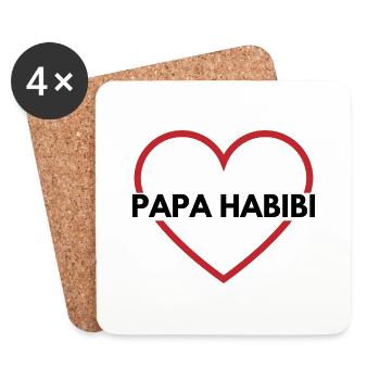 Papa habibi - Papa der Liebe - Untersetzer (4er-Set) - Weiß - Vorne