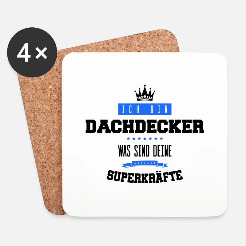 dachdecker spruch - Untersetzer (4er-Set) - Weiß