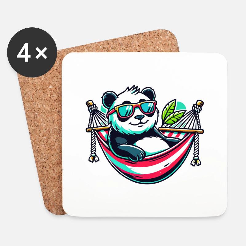 Panda - Untersetzer (4er-Set) - Weiß