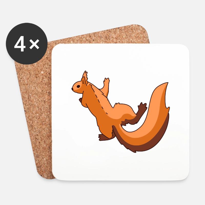 Eichhörnchen - Untersetzer (4er-Set) - Weiß
