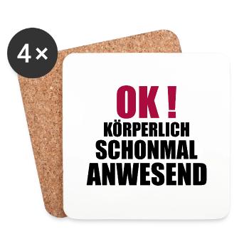 körperliche anwesenheit - Untersetzer (4er-Set) - Weiß - Vorne