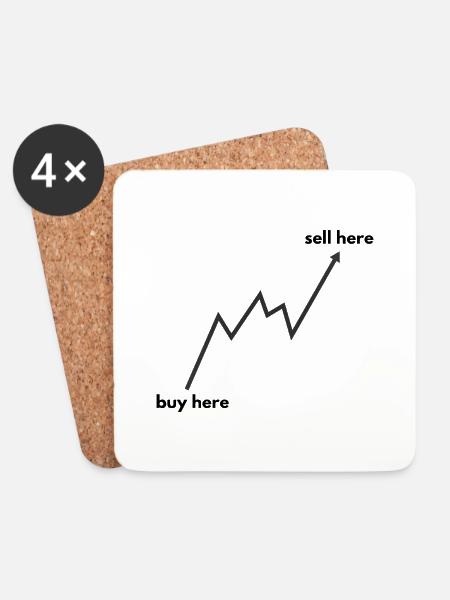 buy here - sell here - Untersetzer (4er-Set) - Weiß