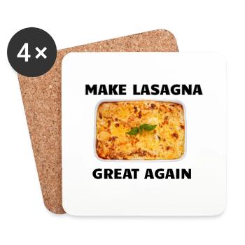 Rendez les lasagnes à nouveau excellentes - Dessous de verre (lot de 4) - blanc - Devant