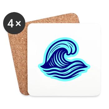 Mer Vague Océan - Dessous de verre (lot de 4) - blanc - Devant