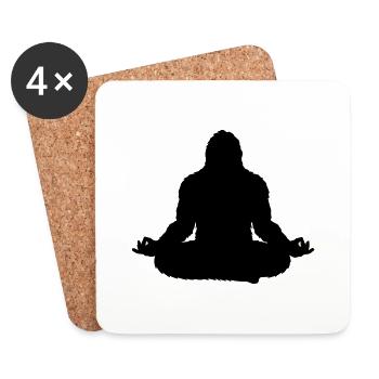 Bigfoot Meditation Silhouette - Coasters (set of 4) - white - Front