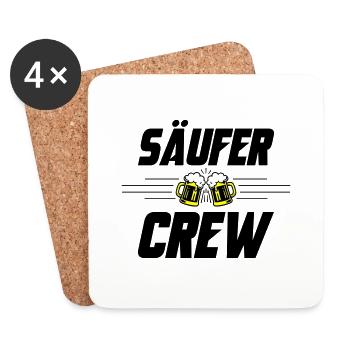 Säufer Crew Bier - Untersetzer (4er-Set) - Weiß - Vorne