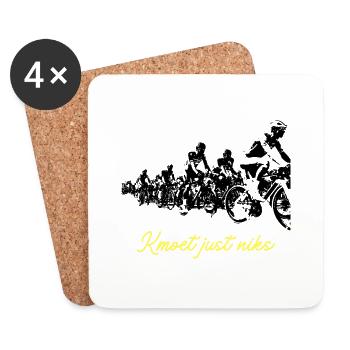 Kmoet just nothing, Dialecte anversois Chemises - Dessous de verre (lot de 4) - blanc - Devant