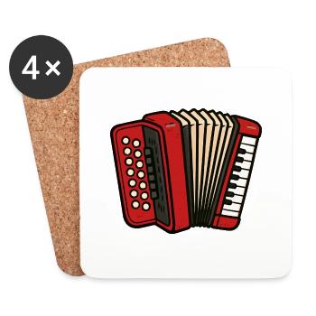 accordéon - Dessous de verre (lot de 4) - blanc - Devant