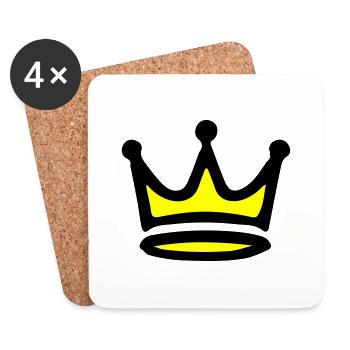 Symbole de la couronne - Dessous de verre (lot de 4) - blanc - Devant