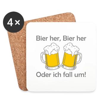 Bees here, Bees here - oder ich fall um! - Coasters (set of 4) - white - Front