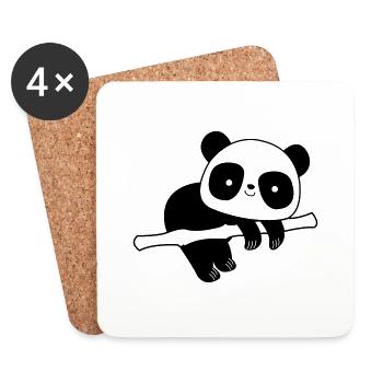 Pandabär - Untersetzer (4er-Set) - Weiß - Vorne