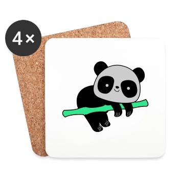 Panda - Dessous de verre (lot de 4) - blanc - Devant