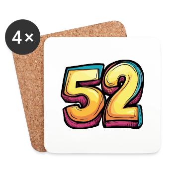 52 Number Comic - Coasters (set of 4) - white - Front