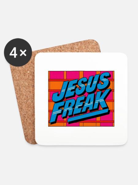 Jesus-Freak - Untersetzer (4er-Set) - Weiß