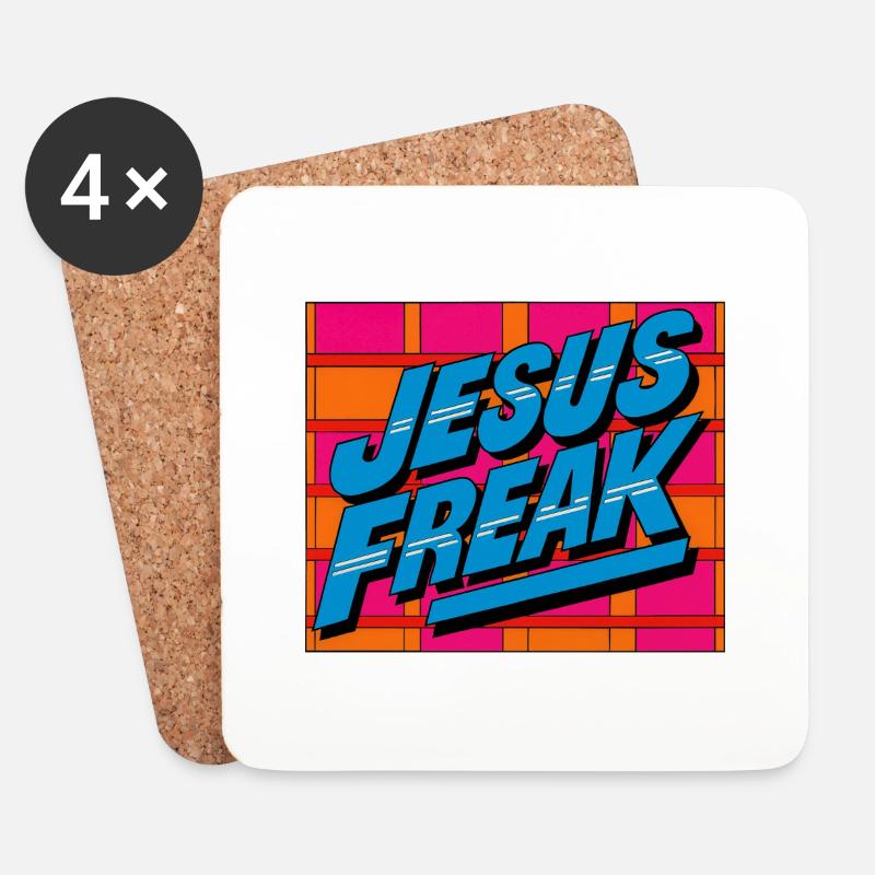 Jesus-Freak - Untersetzer (4er-Set) - Weiß