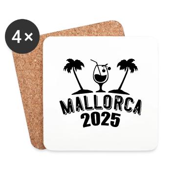 Majorque 2025 - Dessous de verre (lot de 4) - blanc - Devant