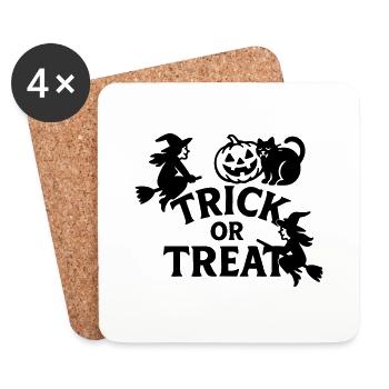 Trick or Treat Halloween - Untersetzer (4er-Set) - Weiß - Vorne
