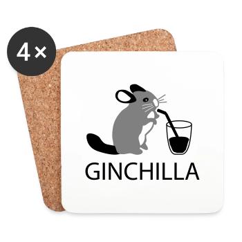 ginchilla - Gin et de refroidissement - Dessous de verre (lot de 4) - blanc - Devant