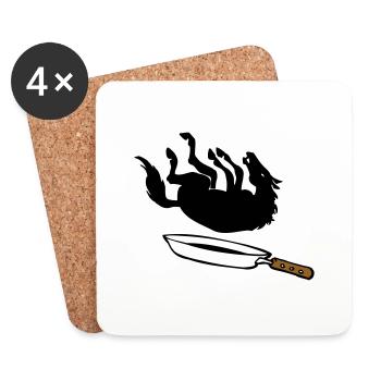 Cheval dans la casserole - Dessous de verre (lot de 4) - blanc - Devant