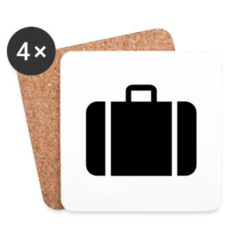 valise,voyage,aéroport,Gare ferroviaire - Dessous de verre (lot de 4) - blanc - Devant
